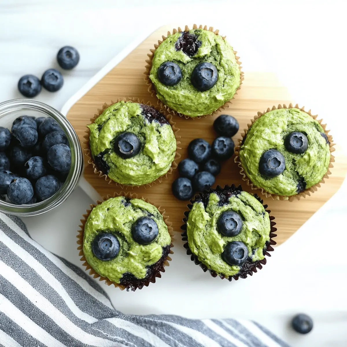 Spinach Blender Muffins with Blueberries for a Tasty Twist