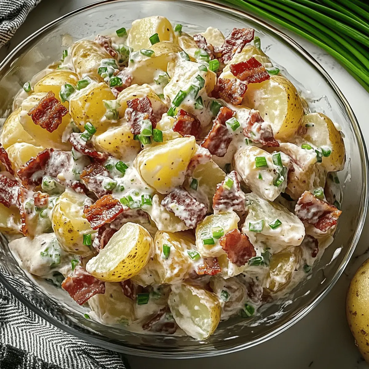 Indulge in Creamy Steakhouse Potato Salad with Bacon Bliss