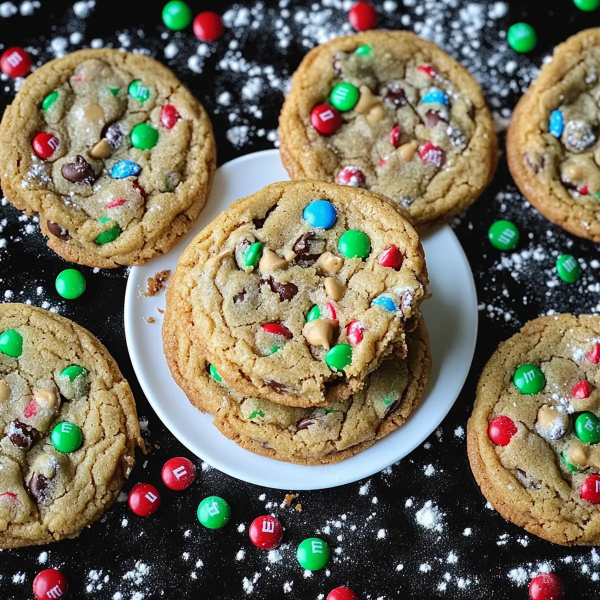 Chewy Holiday M&M Peanut Butter Cookies to Brighten Your Season
