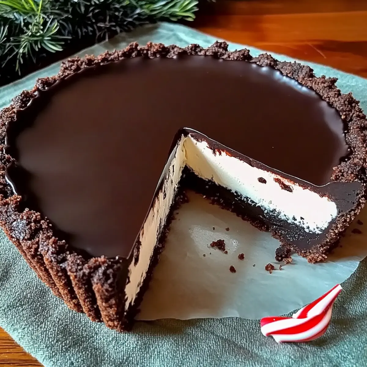 Decadent Dark Chocolate Peppermint Mousse Tart to Indulge In