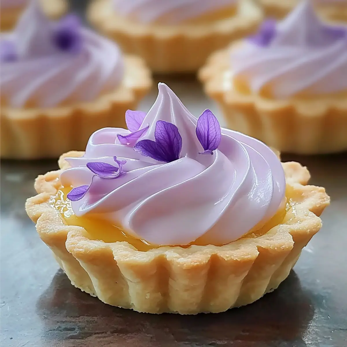 Mini Lemon Tart with Lilac Meringue for Spring Bliss