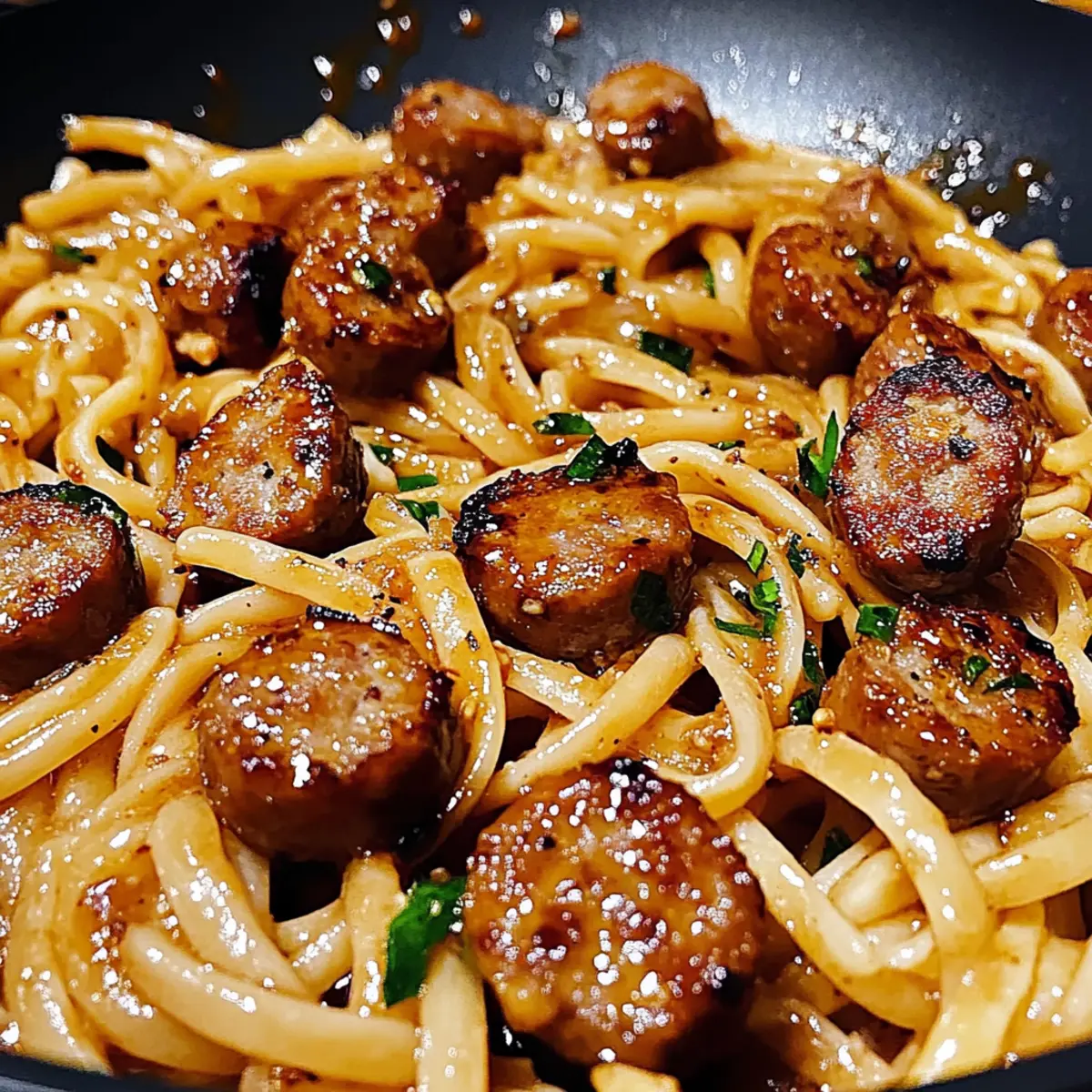 Sweet & Savory Honey Garlic Sausage Pasta Skillet Magic