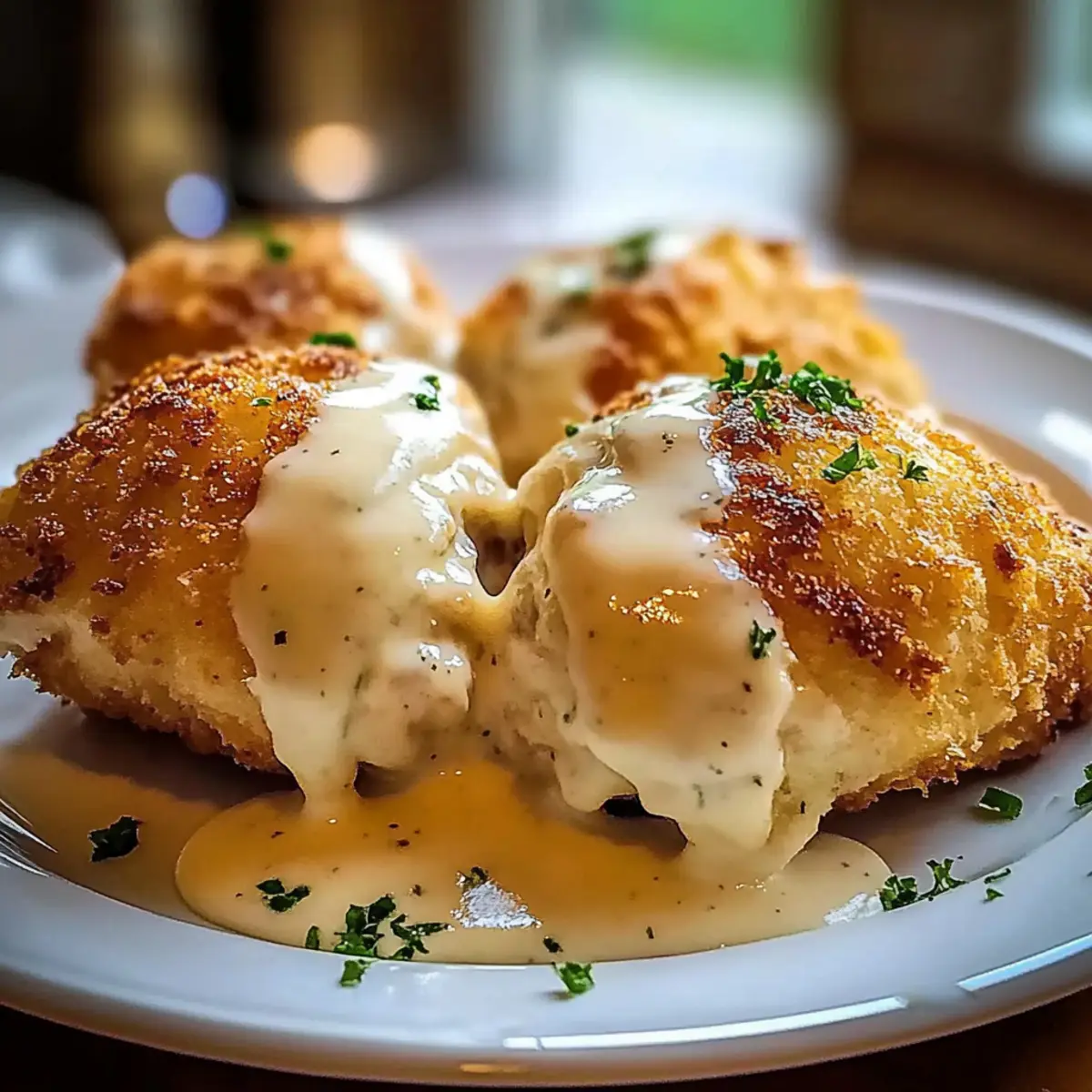 Irresistible Chicken Pillows with Creamy Parmesan Sauce Delight