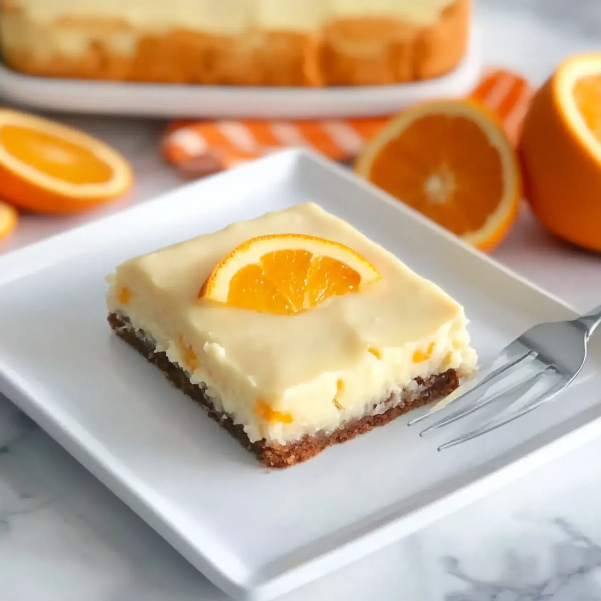 Moist Blonde Orange Brownies with Creamy Frosting Delight
