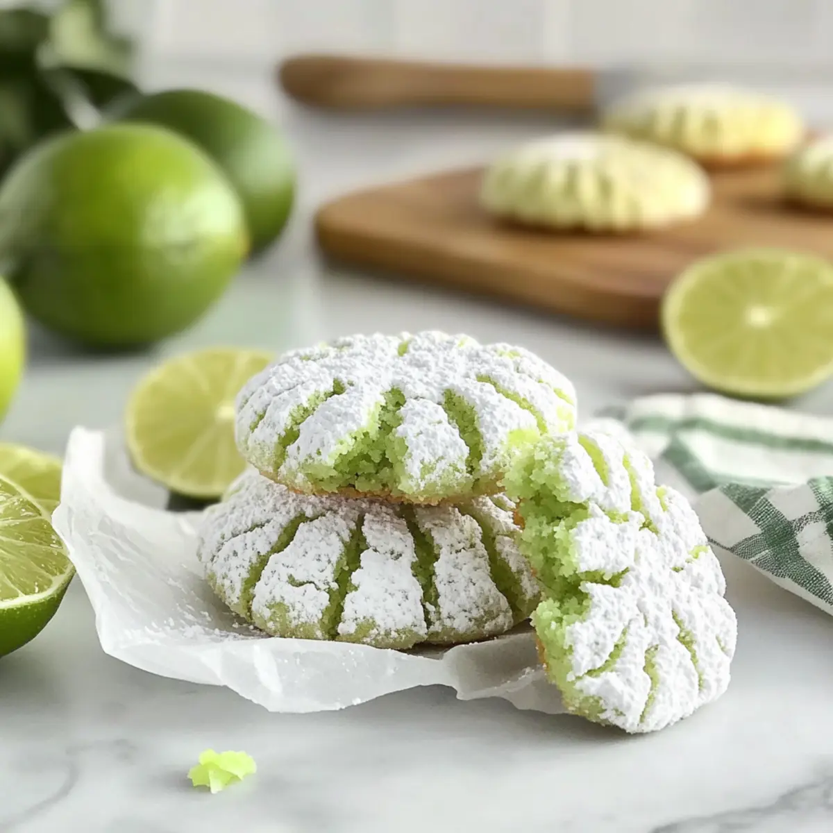 Lime Crinkle Cookies: Soft, Sweet Zesty Joy in Every Bite