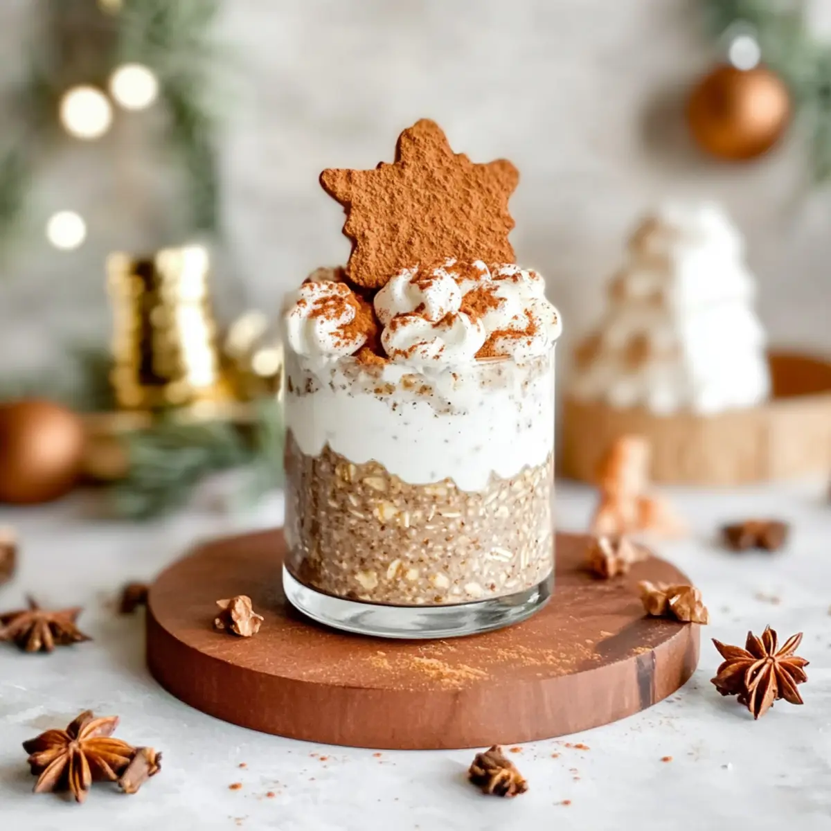 High Protein Gingerbread Overnight Oats for a Cozy Morning