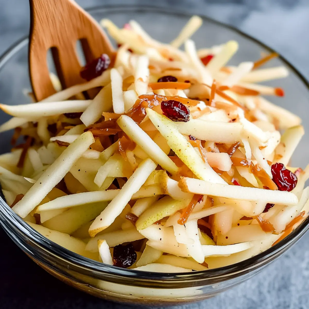 Apple Pear Slaw with Caramel Cider Vinaigrette Bliss
