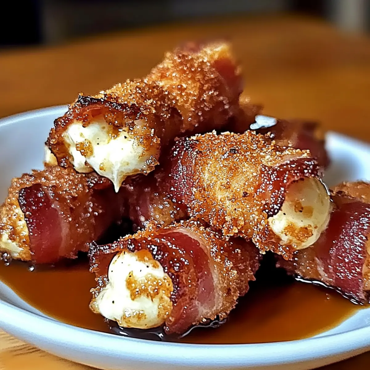 Crispy Bacon Mozzarella Poppers with Glaze You Can’t Resist