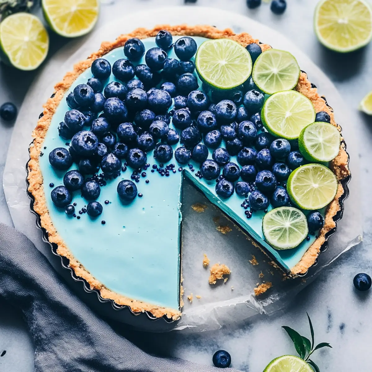 Vibrant Blue Moon Lime Tart: A No-Bake Vegan Delight