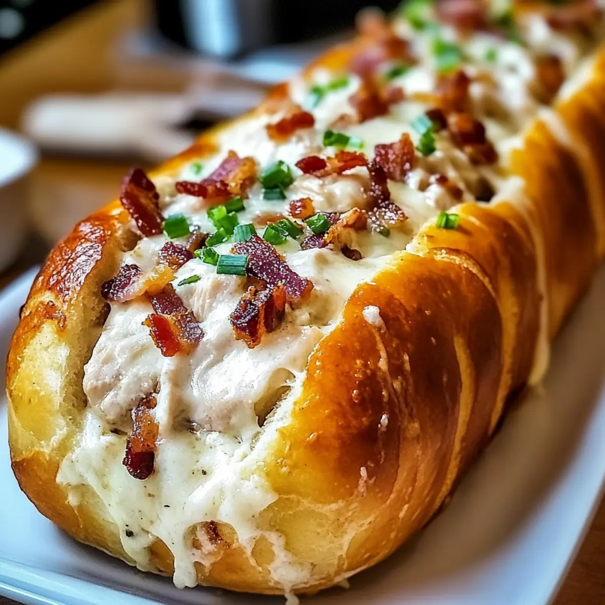 Savory Chicken Bacon Ranch Stuffed Bread for Game Day Delights