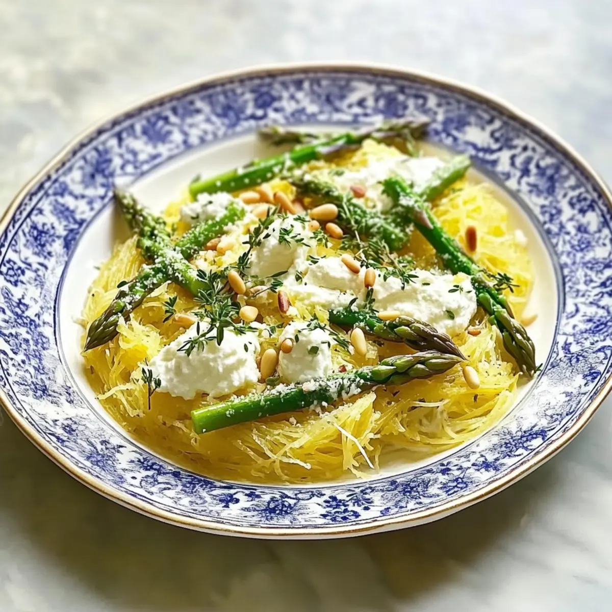 Spaghetti Squash with Asparagus, Ricotta, and Lemon Bliss