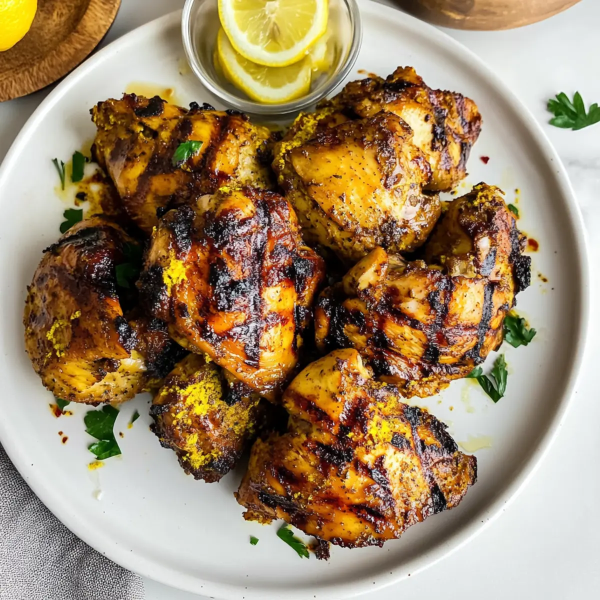 Grilled Turmeric Chicken Thighs: Lemony, Juicy Delight!
