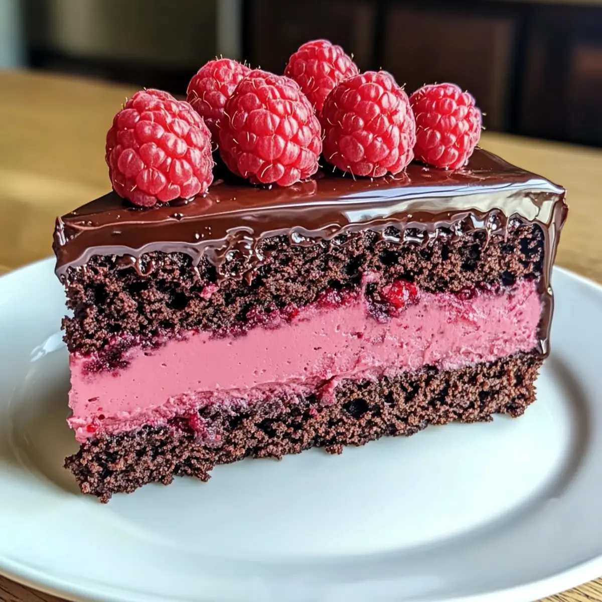 Irresistible Dark Chocolate Raspberry Mousse Cake Bliss