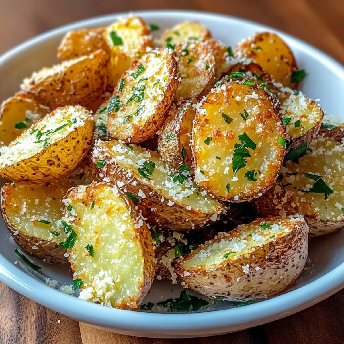 Crispy Air Fryer Baked Garlic Parmesan Potatoes You’ll Love