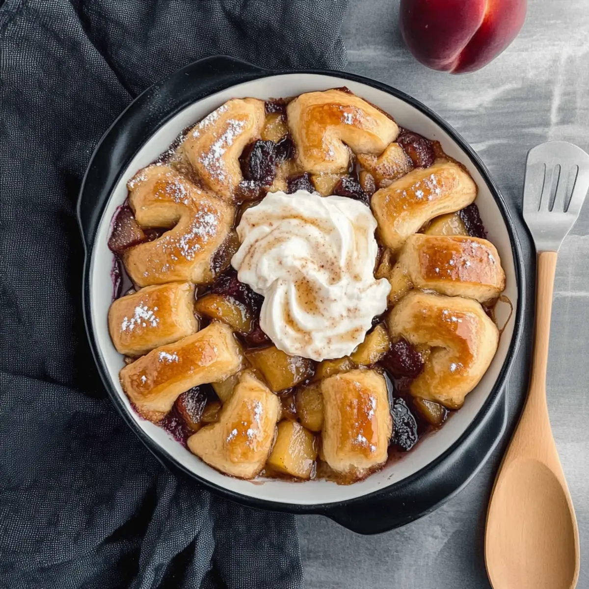 Cinnamon Roll Peach Cobbler: A Cozy Summer Delight