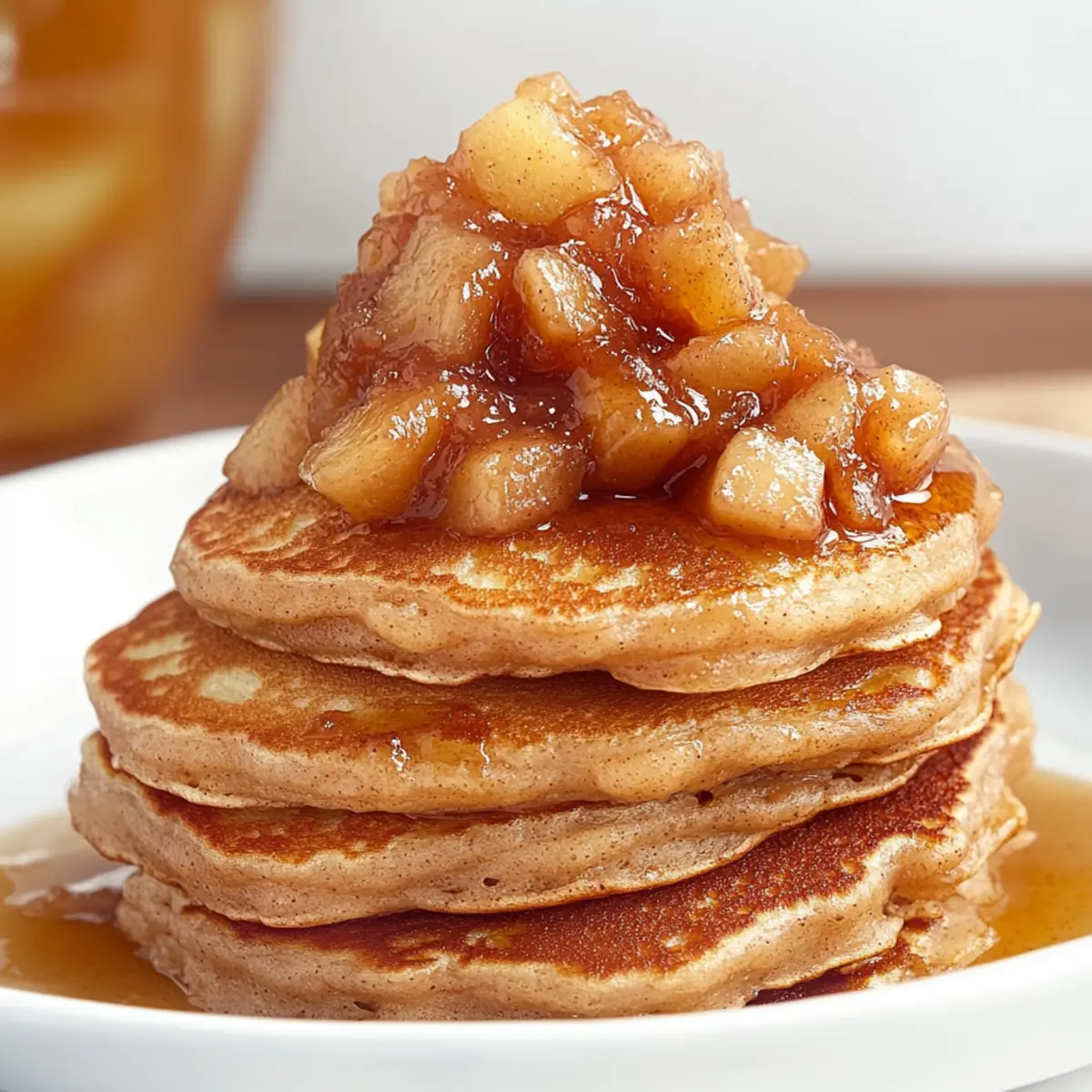 Fluffy Apple Pancakes with Sweet Cinnamon Compote Bliss