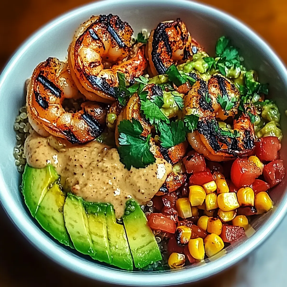 Grilled Shrimp Bowl with Avocado and Zesty Corn Salsa Delight