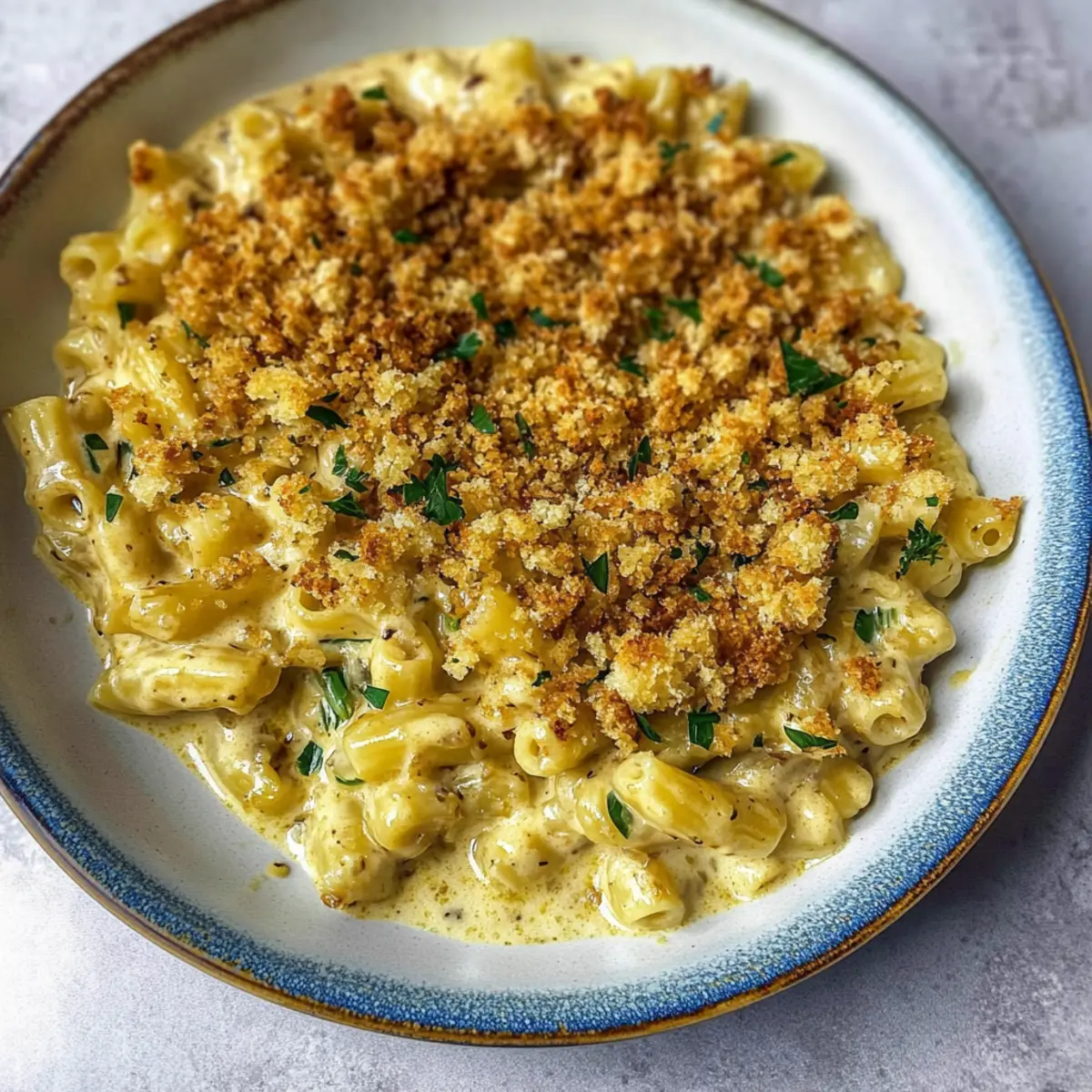 Savory French Onion Soup Pasta with Crispy Topping Delight