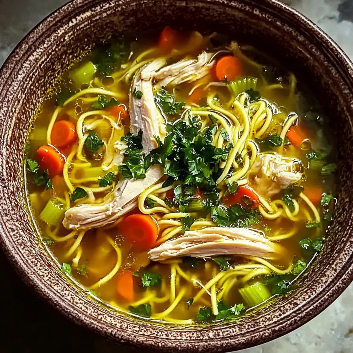 Healing Ginger Garlic Chicken Noodle Soup for Cozy Nights