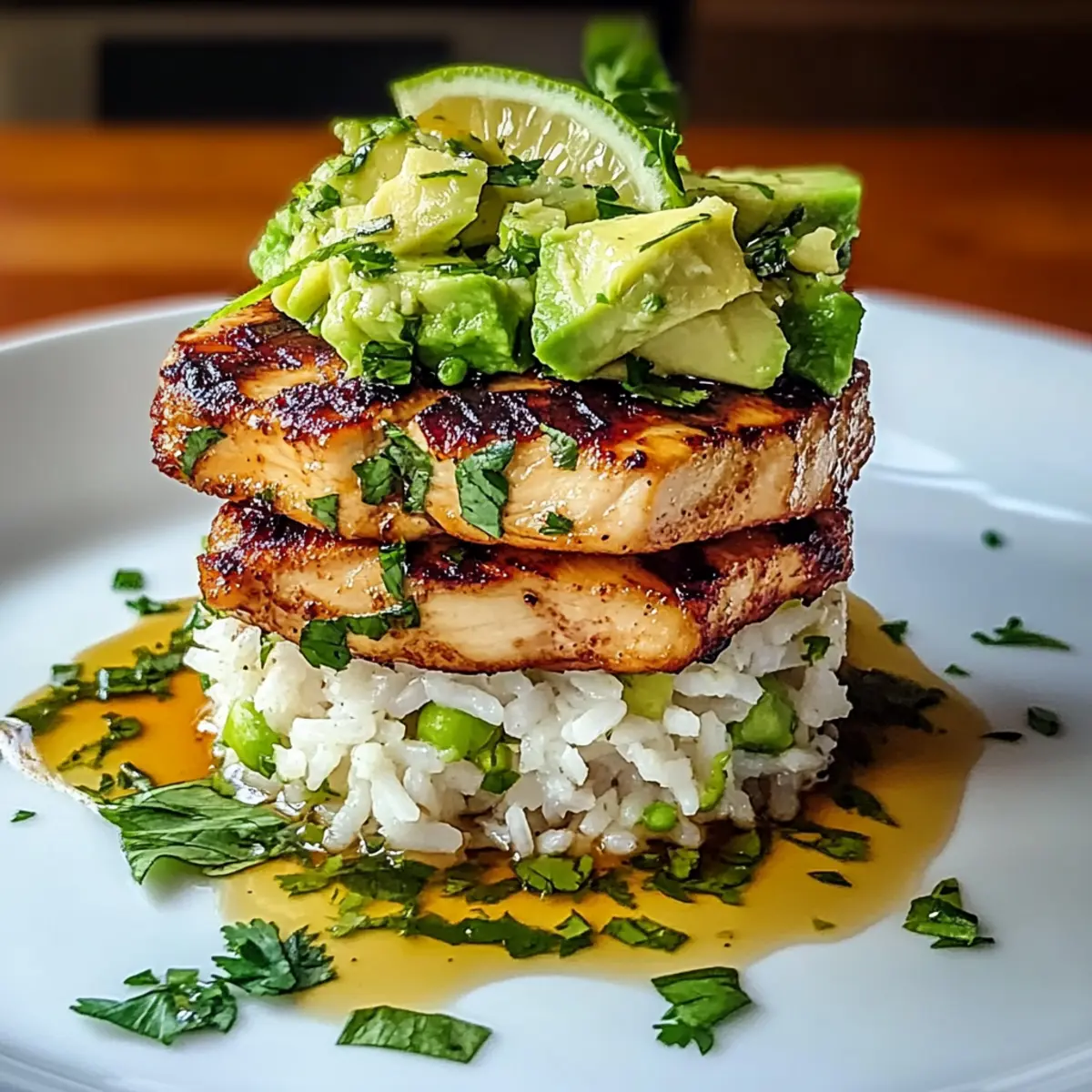 Zesty Chicken & Avocado Rice Stack for a Flavorful Feast