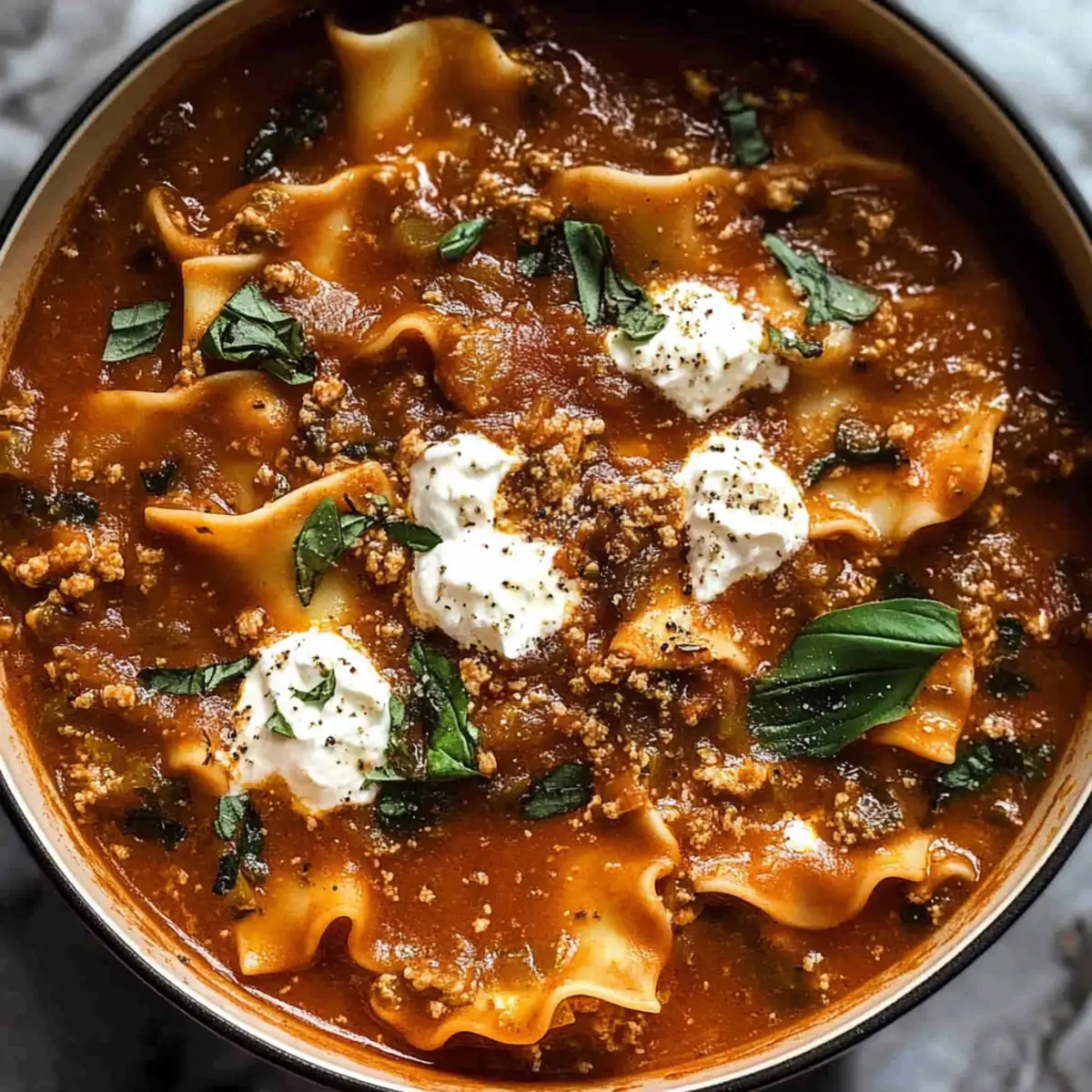 Mouthwatering One Pot Lasagna Soup for Cozy Nights In