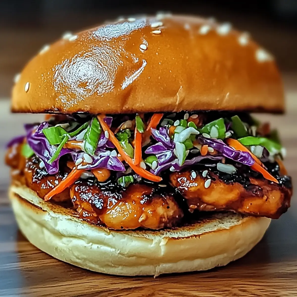 Korean BBQ Chicken Sandwich with Crunchy Slaw You’ll Crave