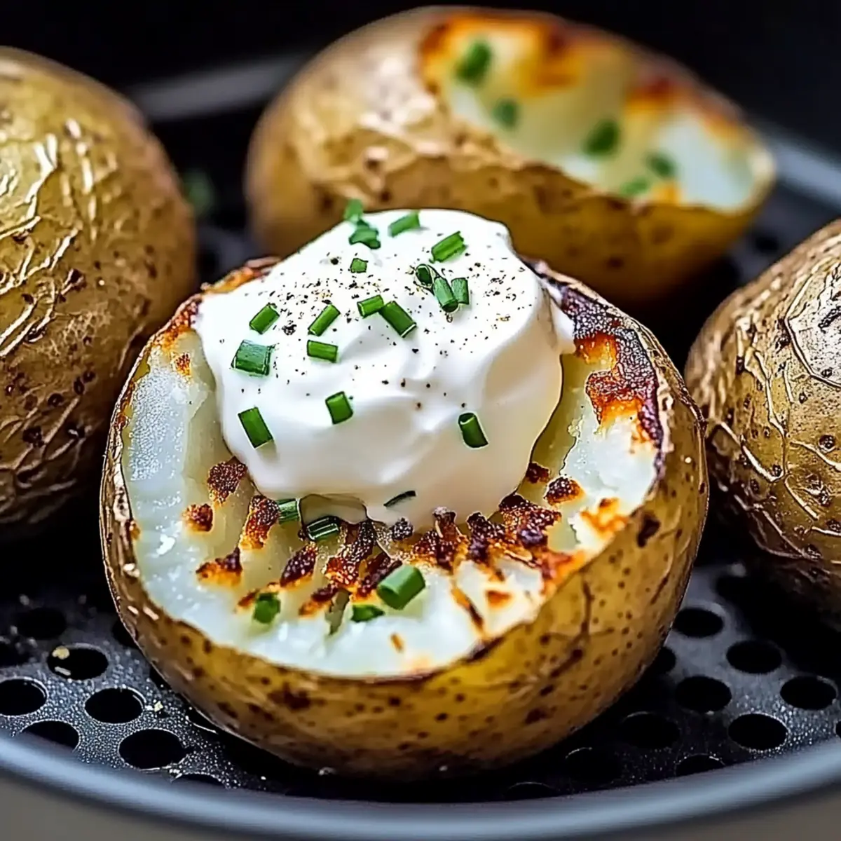 Fluffy Air Fryer Baked Potatoes with Crispy Skins Magic