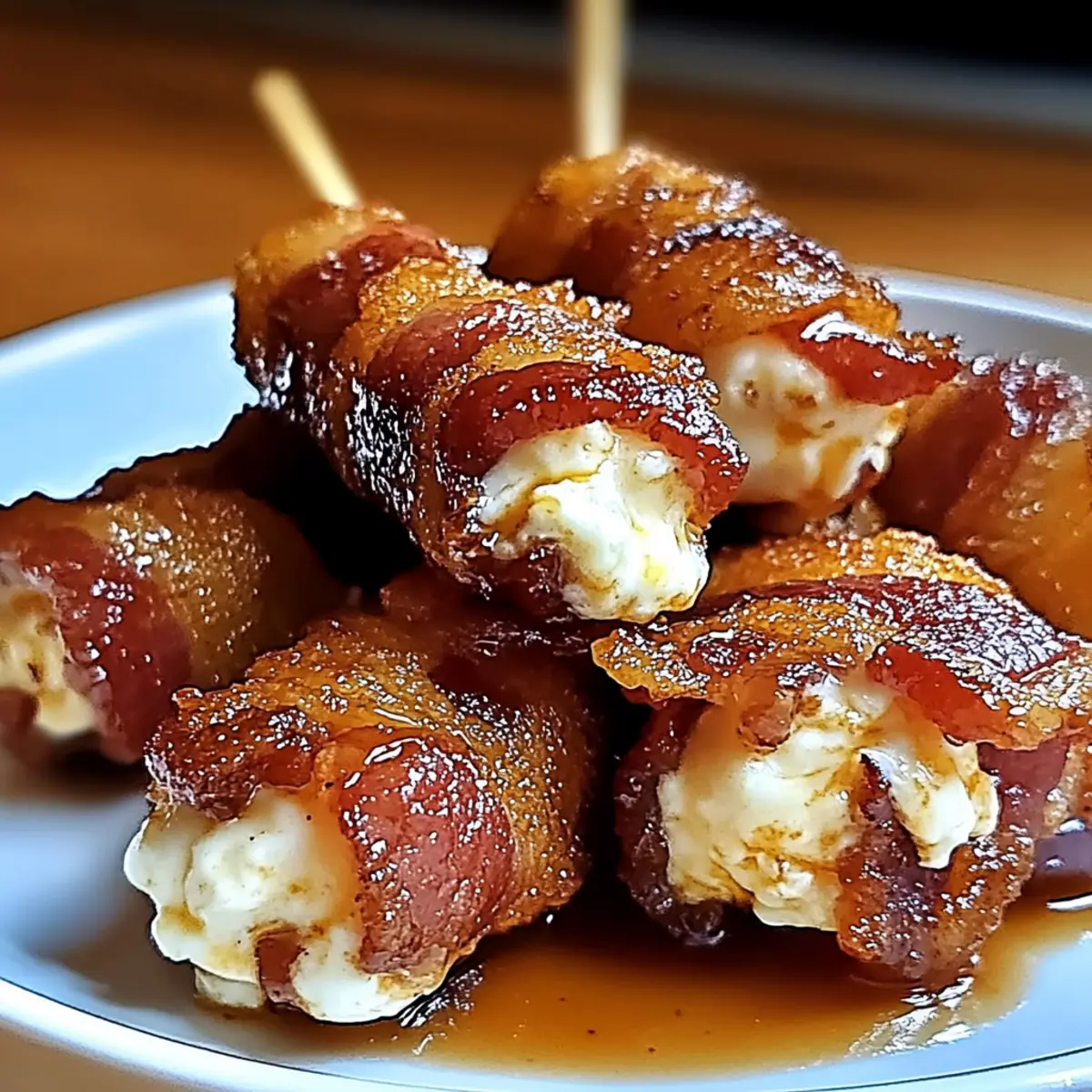 Crispy Bacon Mozzarella Poppers with Glaze for Perfect Snacking