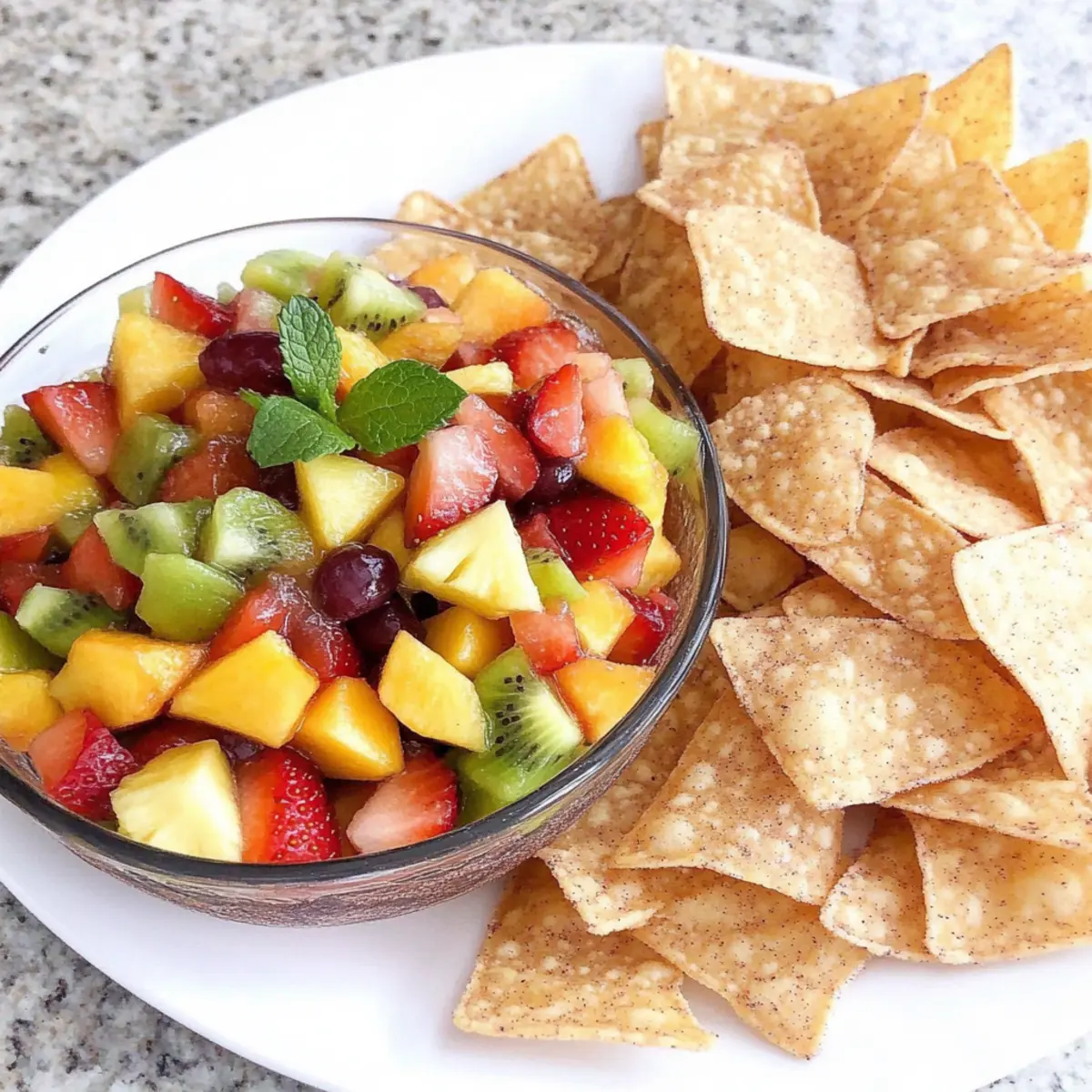 Fresh Fruit Salsa With Cinnamon Sugar Tortilla Chips Bliss