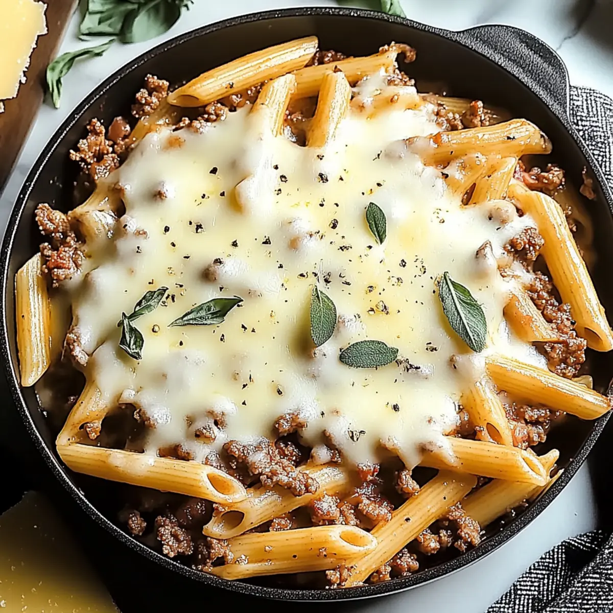 Cheesy Penne with Garlic Butter Ground Beef for Cozy Nights