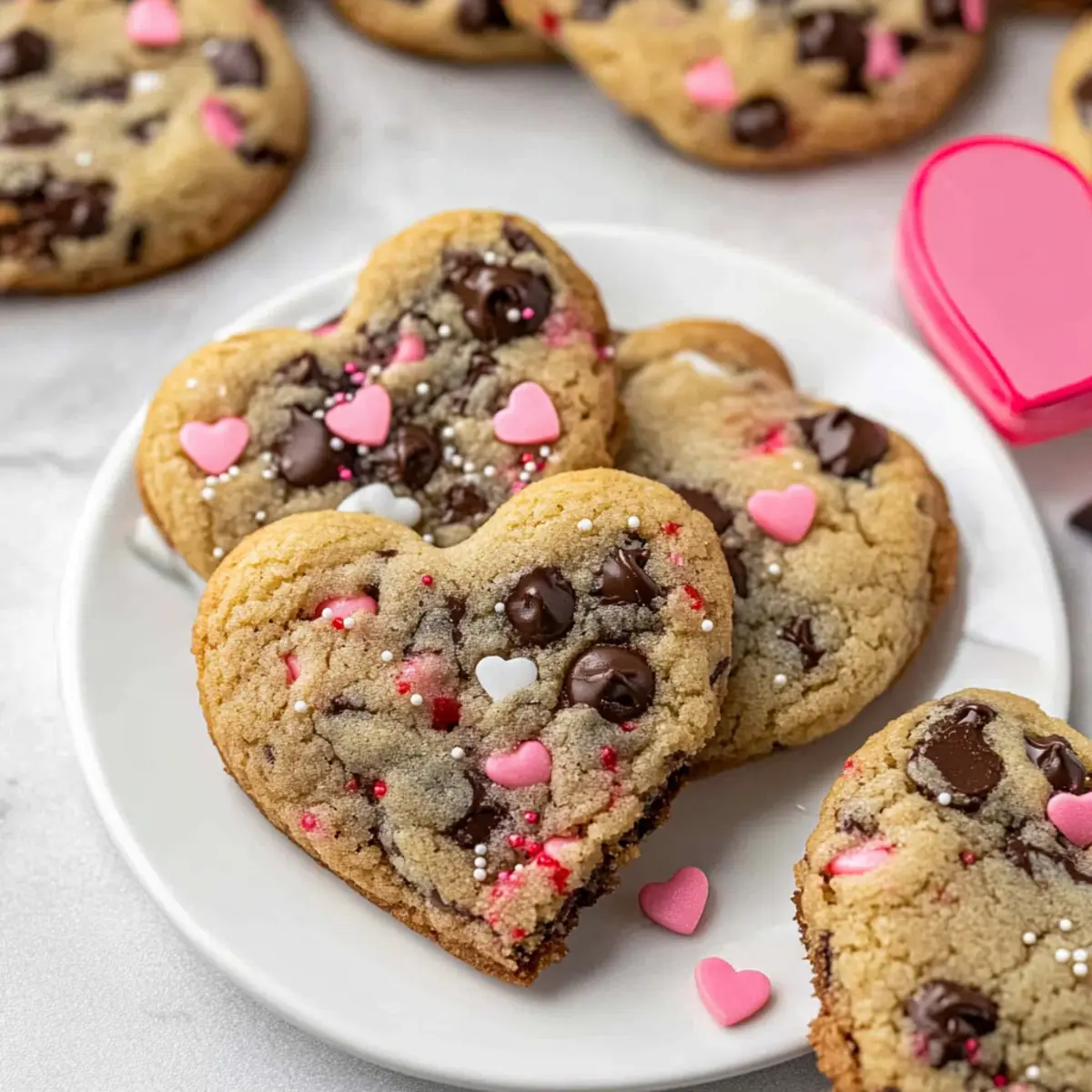 Heart Shaped Chocolate Chip Cookies, No Chill Needed!