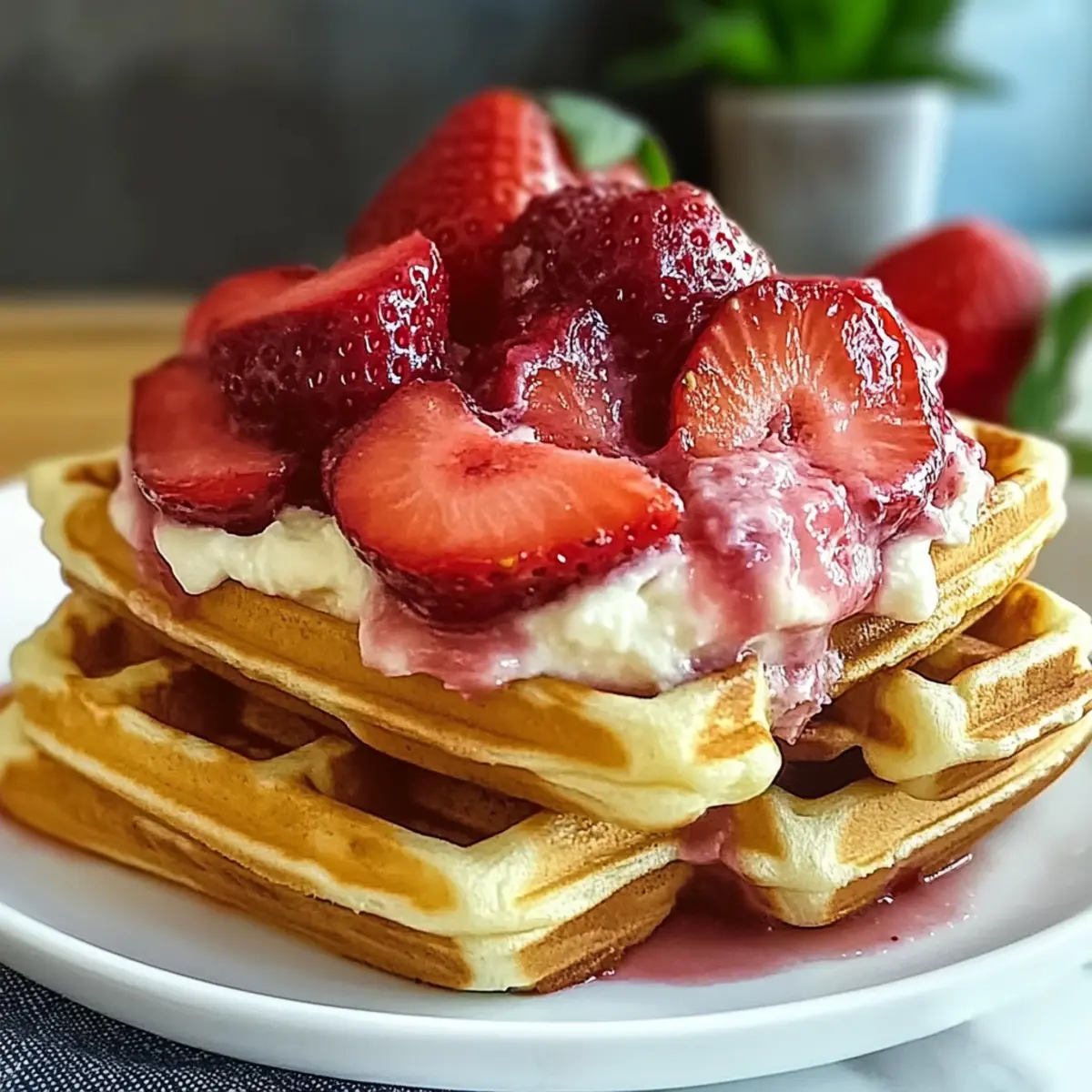 Strawberry Cheesecake Stuffed Waffles That Wow Every Brunch