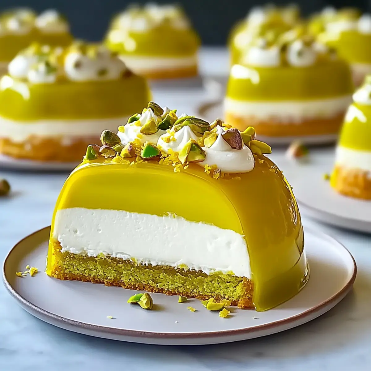 Delightful Pistachio & Meyer Lemon Mousse Cakes to Impress