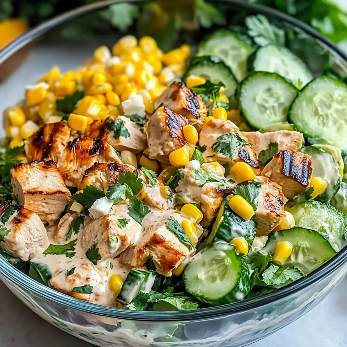 Street Corn Creamy Cucumber Chicken Salad for a Summer Win