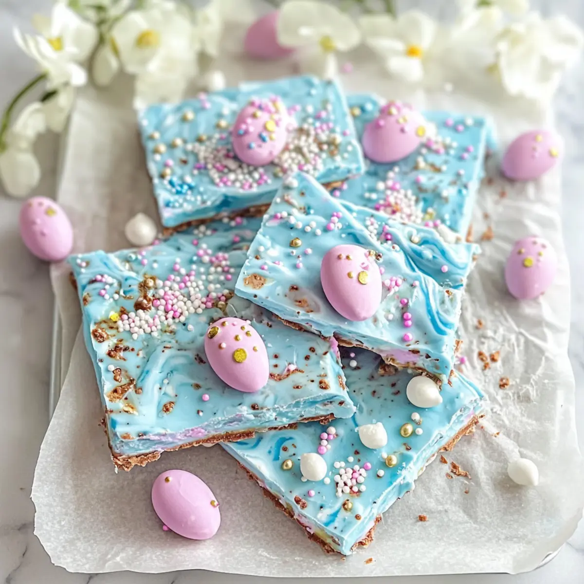 Homemade Robin Egg Easter Bark Delight: Quick & Colorful Treat