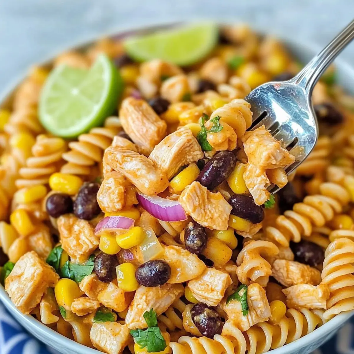 Zesty Chicken Enchilada Pasta Salad You'll Crave Again
