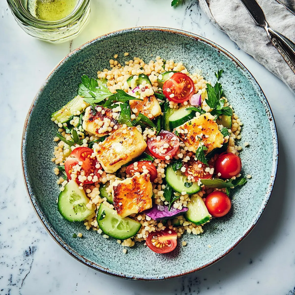 Refreshing Halloumi Couscous Salad for Quick Flavor Bliss