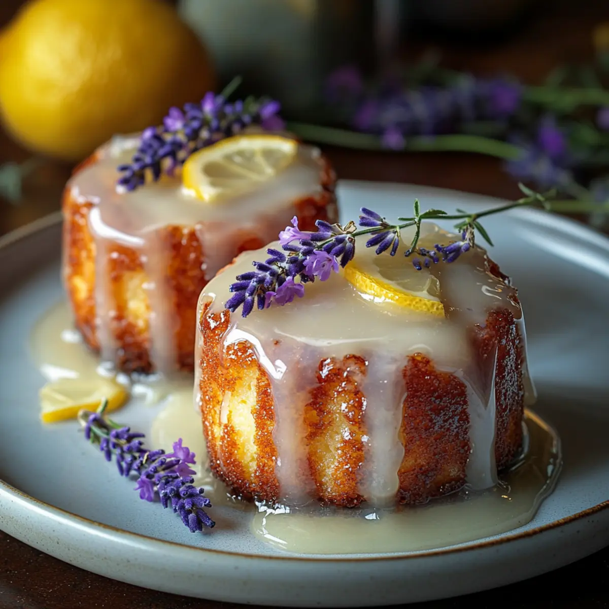 Mini Lemon Cakes with Lavender Glaze for Elegant Treats