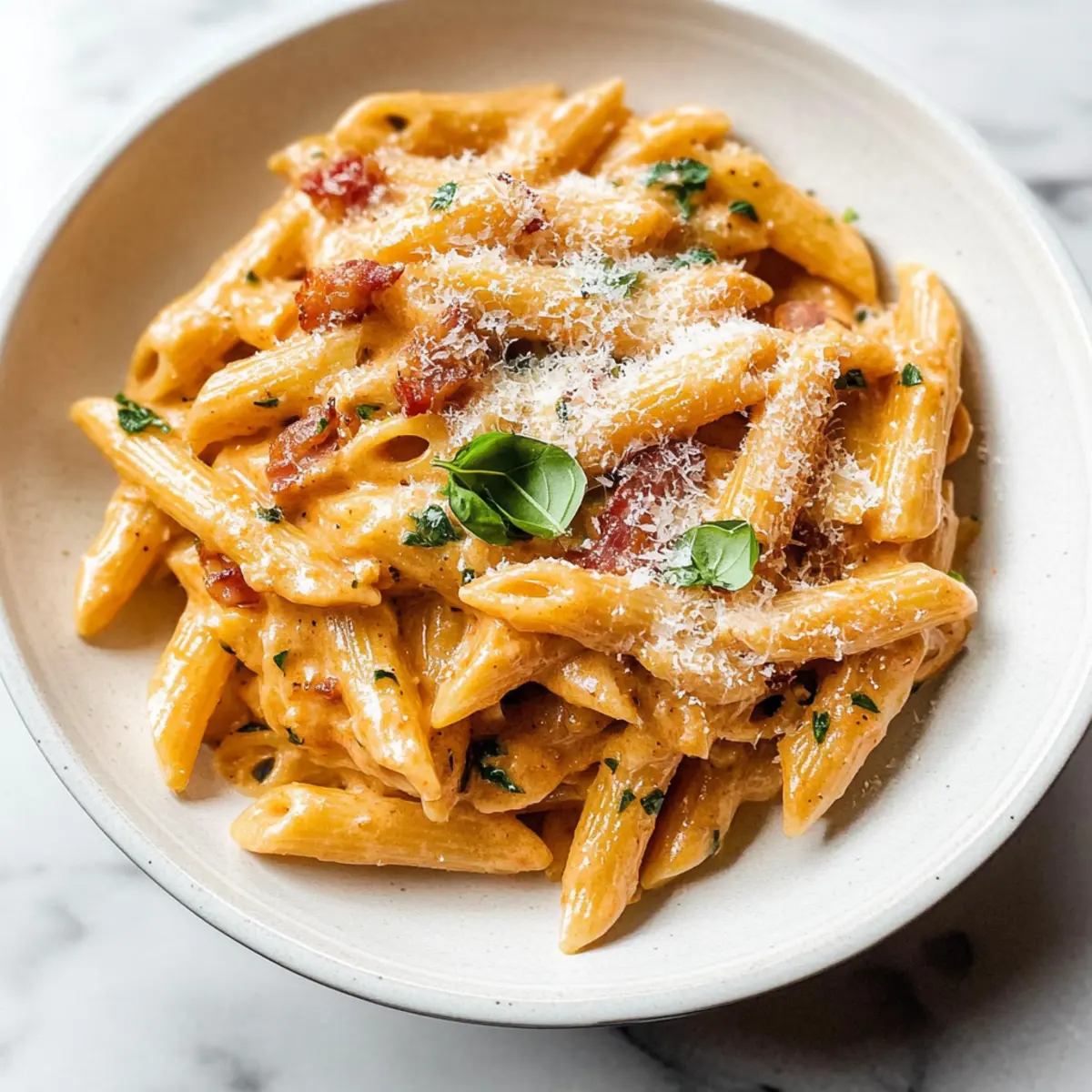Indulge in Creamy Spicy Bacon Tomato Pasta Bliss