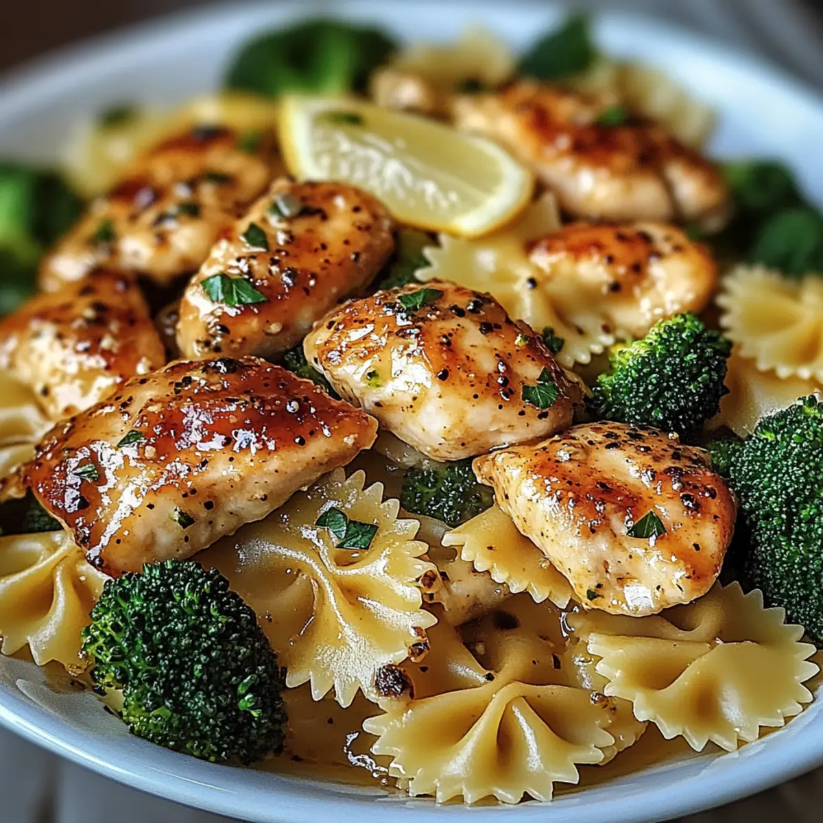 Savor Cowboy Butter Lemon Bowtie Chicken with Broccoli Bliss