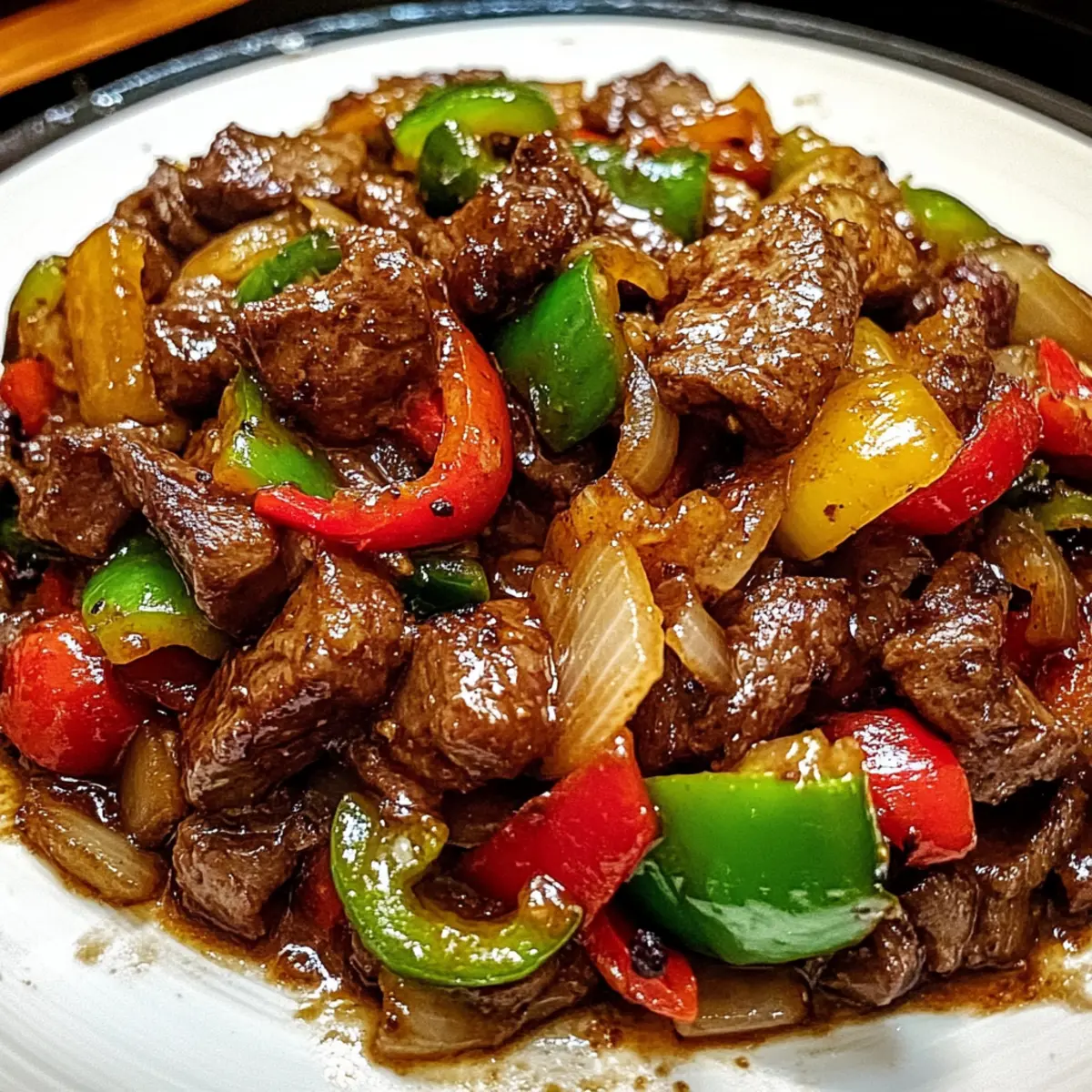 Irresistible Pepper Steak with Bell Peppers and Onion Delight