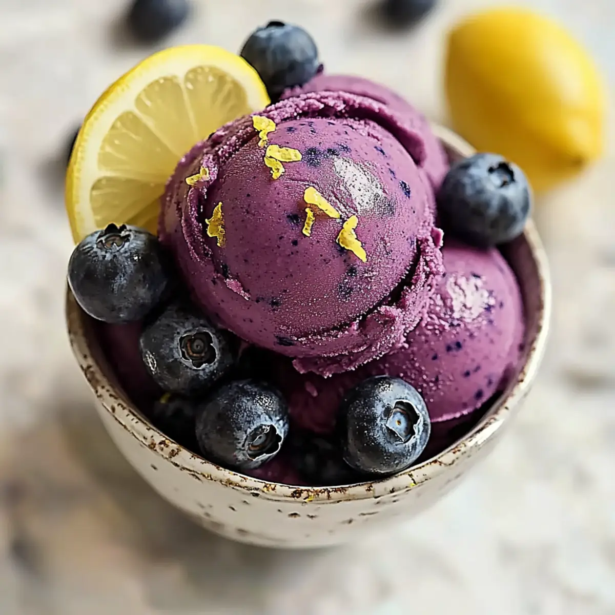 No Churn Blueberry Lemon Sorbet: A Refreshing Summer Delight