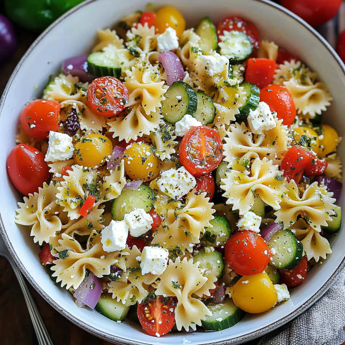 Refreshing Greek Pasta Salad Ready in Just 20 Minutes