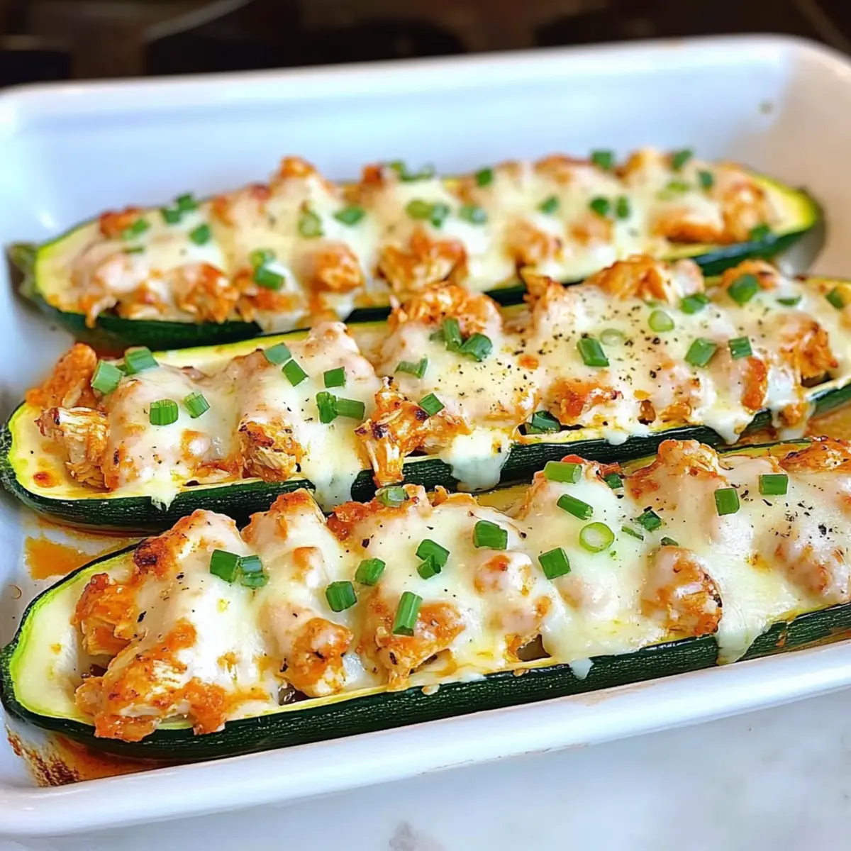 Spicy Buffalo Chicken Zucchini Boats for a Healthy Dinner