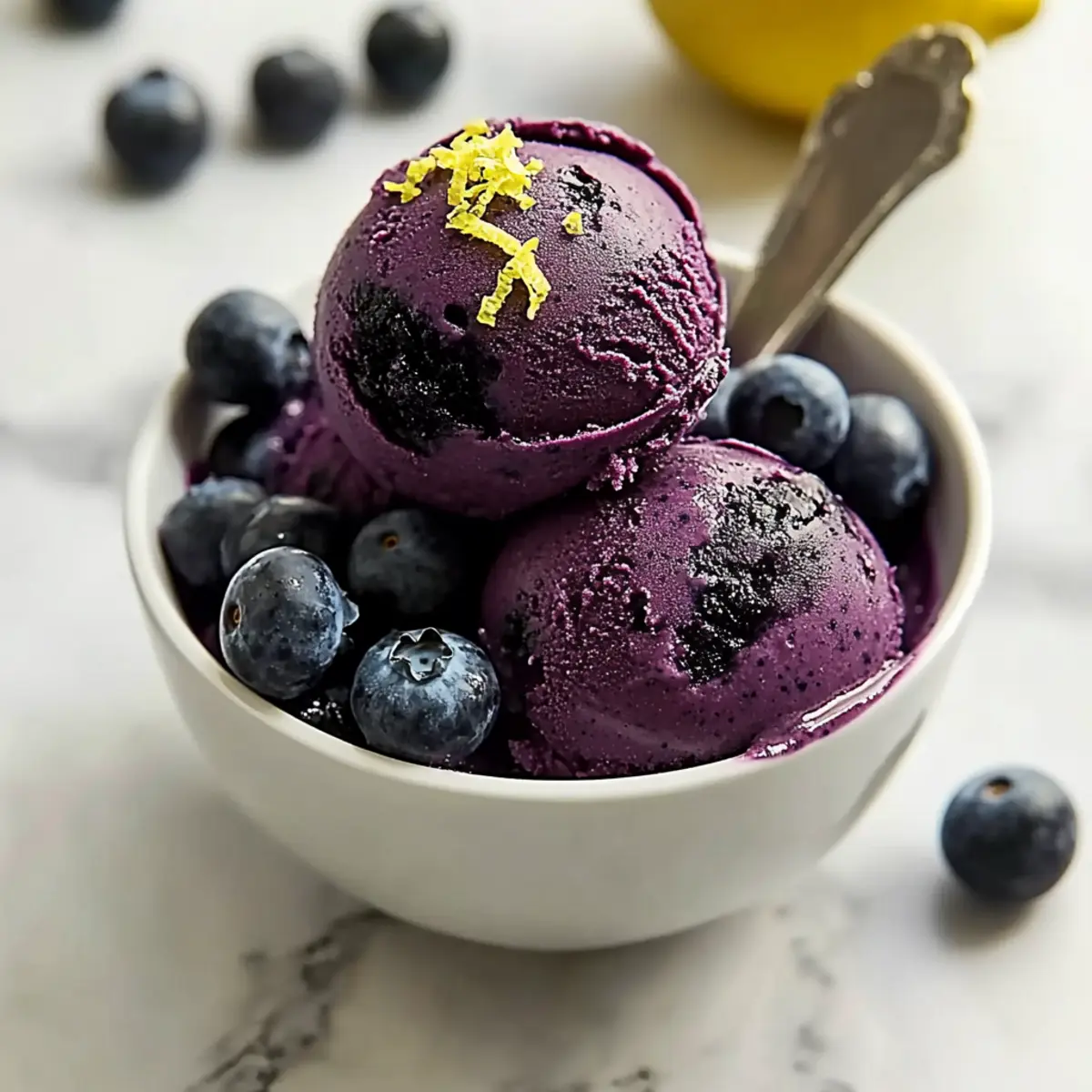 Delight in No Churn Blueberry Lemon Sorbet This Summer