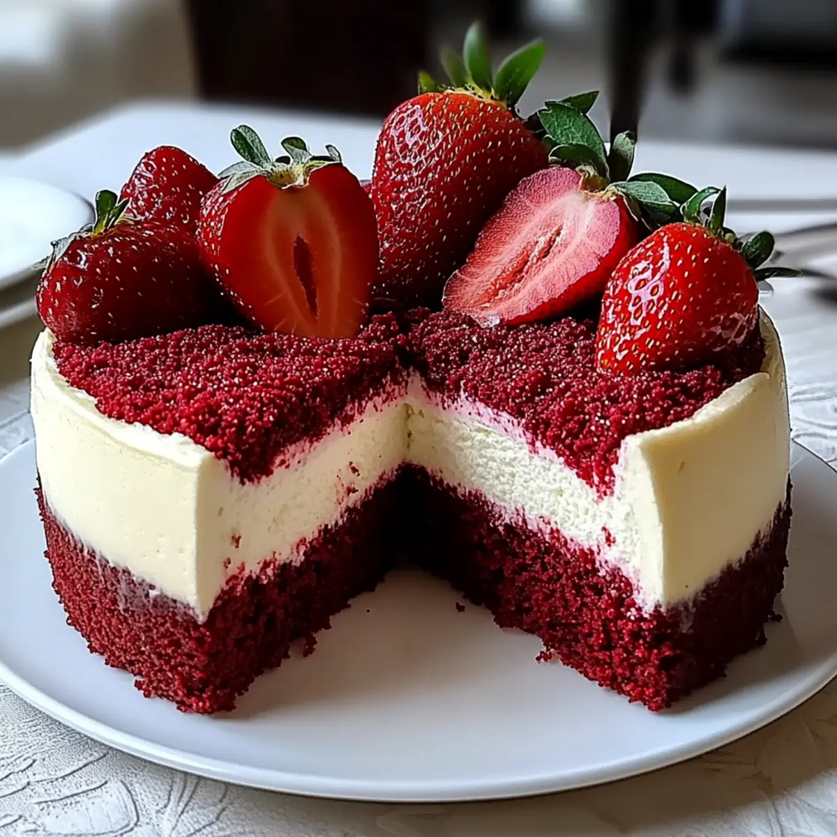 Decadent Red Velvet Strawberry Cheesecake for Sweet Moments