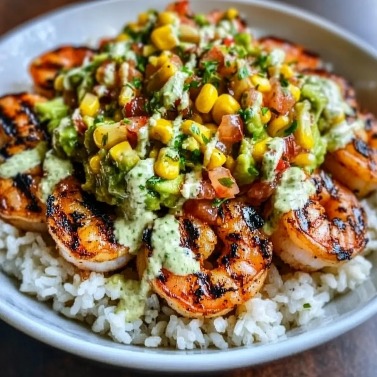 Grilled Shrimp Bowl with Avocado Corn Salsa for Busy Nights