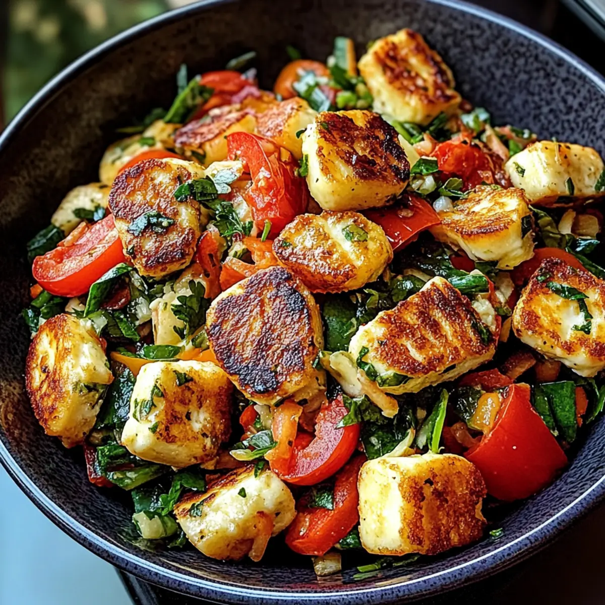 Delicious Kritharaki Salad with Halloumi Croutons to Savor