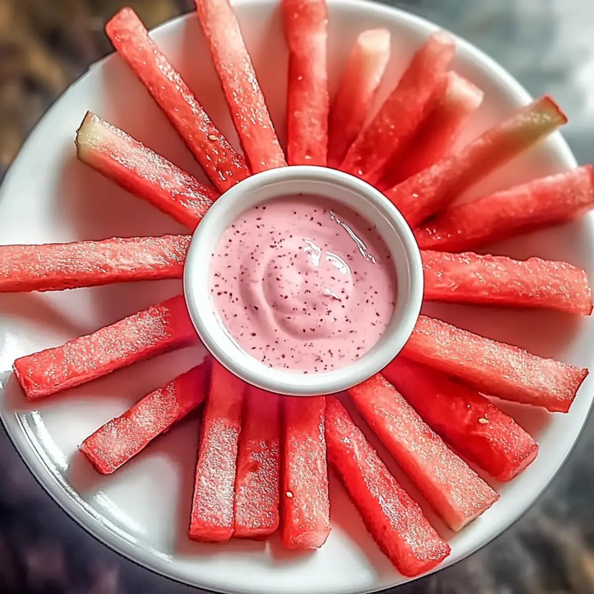 Delightful Healthy Watermelon Fries with Strawberry Dip Recipe