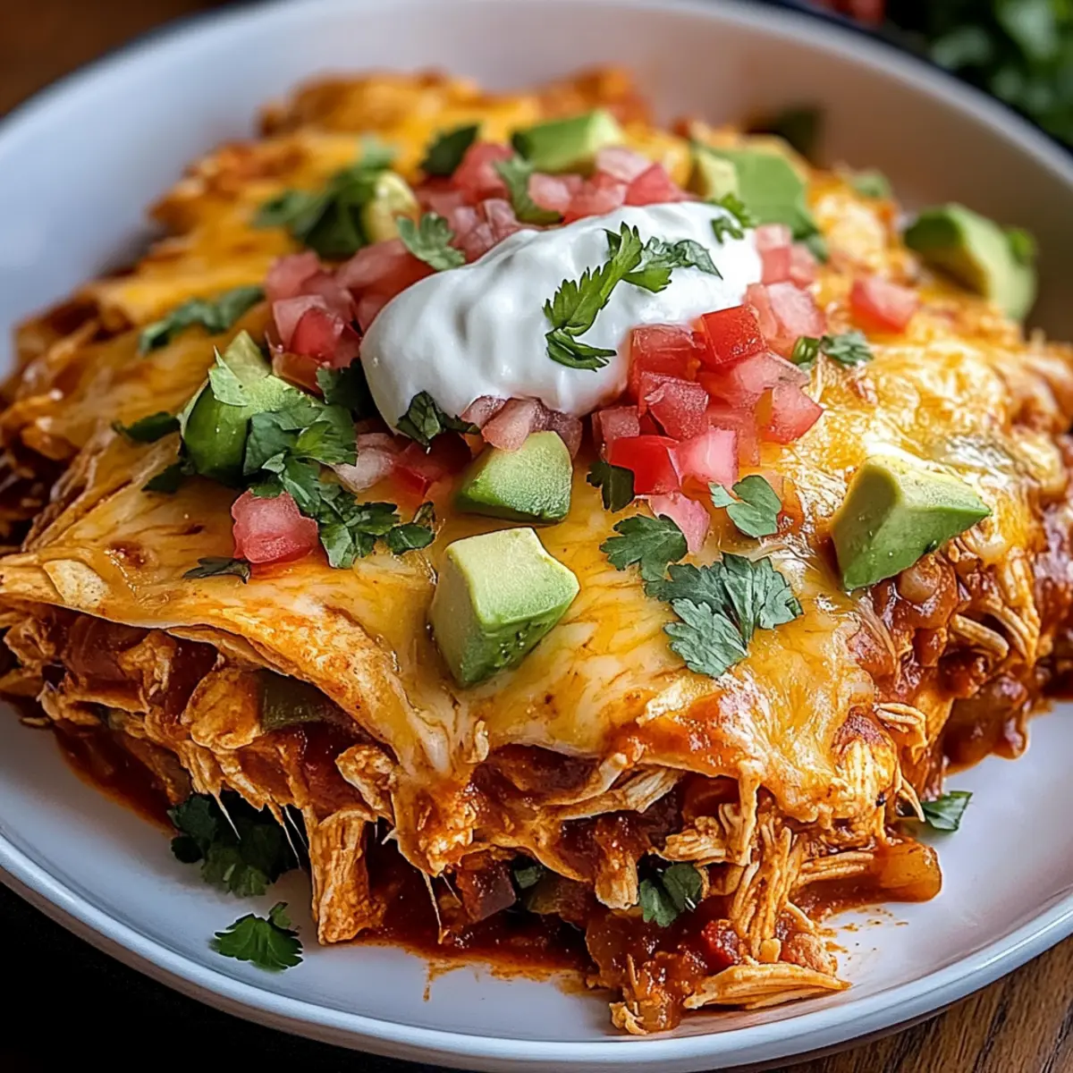 Shredded Chicken Enchilada Casserole for Cozy Family Nights